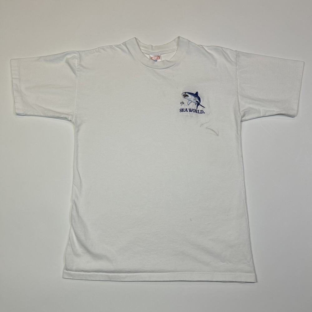 Vintage SeaWorld Shark T Shirt Mens XL Single Stitch White Jamaica